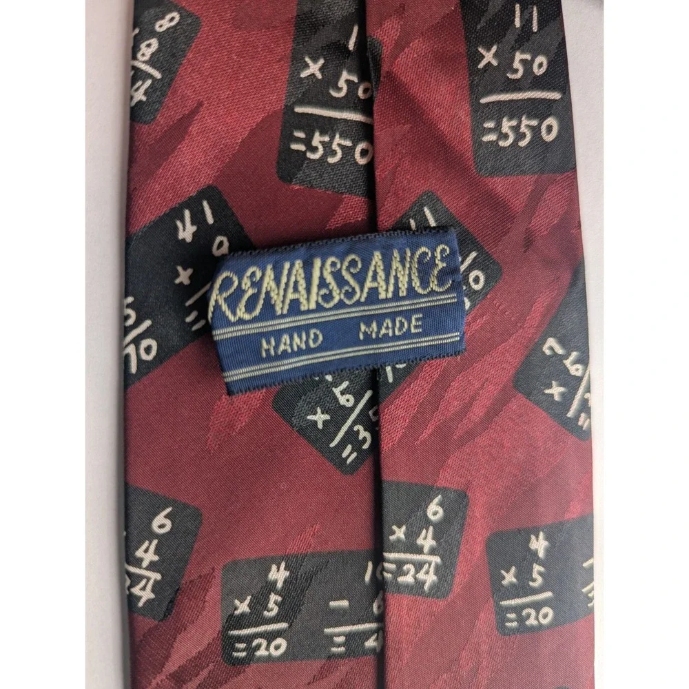 Mathematical Men's Business Math Teacher Formulas Tie Renaissance Hand Made